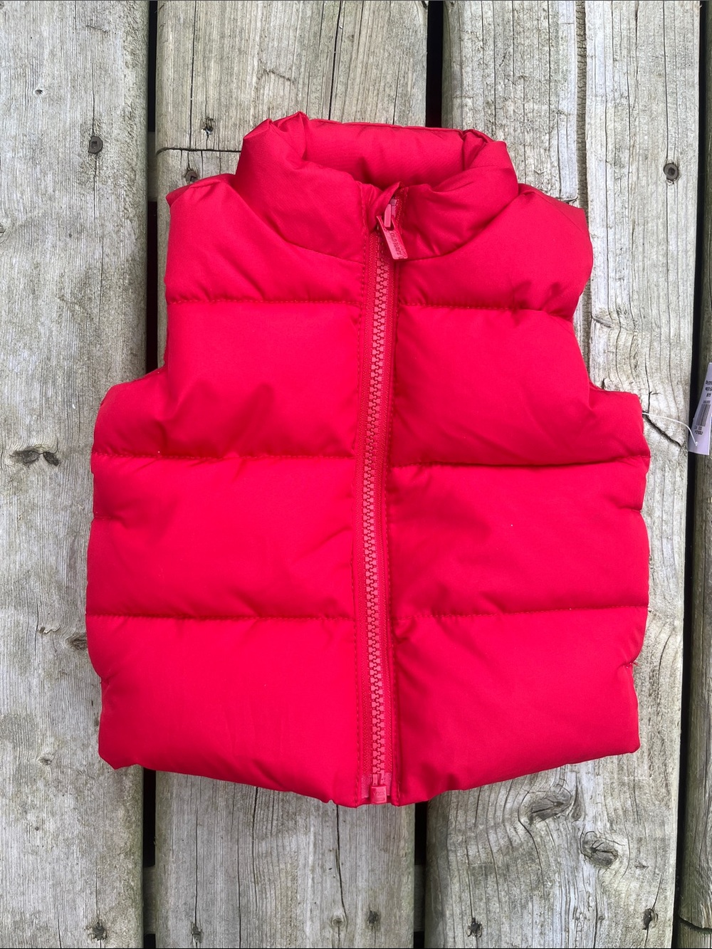 NWT Old Navy Bright Red Baby Puffer Vest size 0-3 months